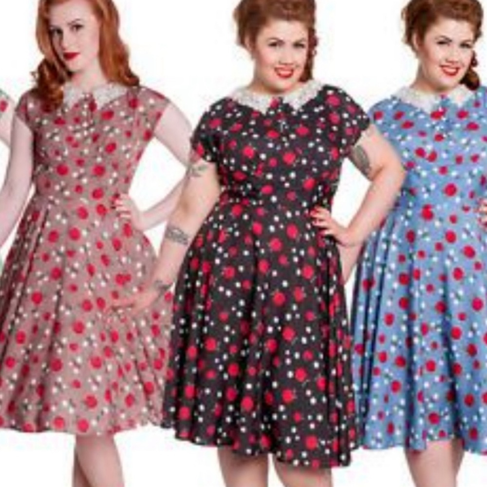 Dress made by Hell bunny vixen. 100% poly silk like texture.